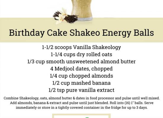 VANILLA SHAKEOLOGY RECIPE: Birthday Cake Energy Balls